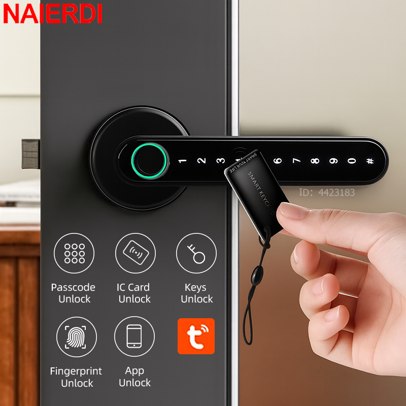 Home Security Key - NAIERDI Smart Fingerprint Door Lock Tuya