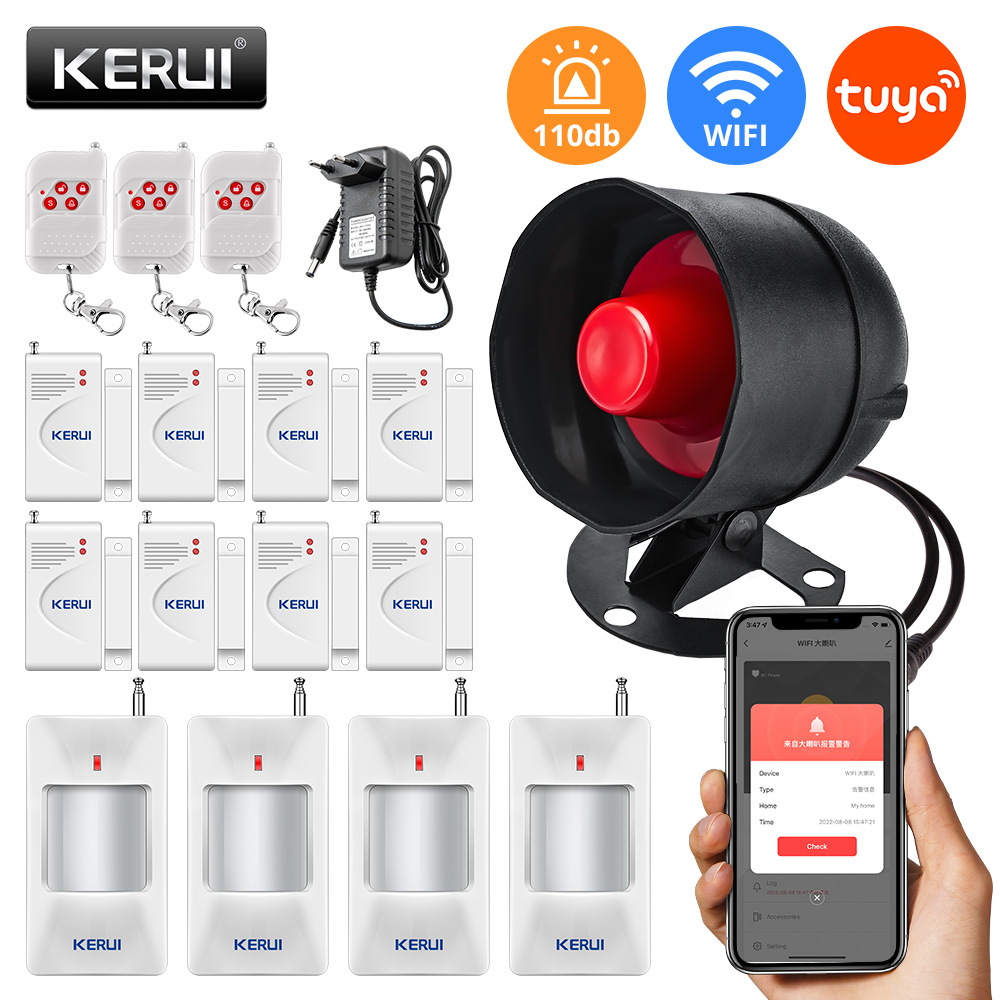 Home Security No Wifi - KERUI Tuya WIFI Loudly Speaker High