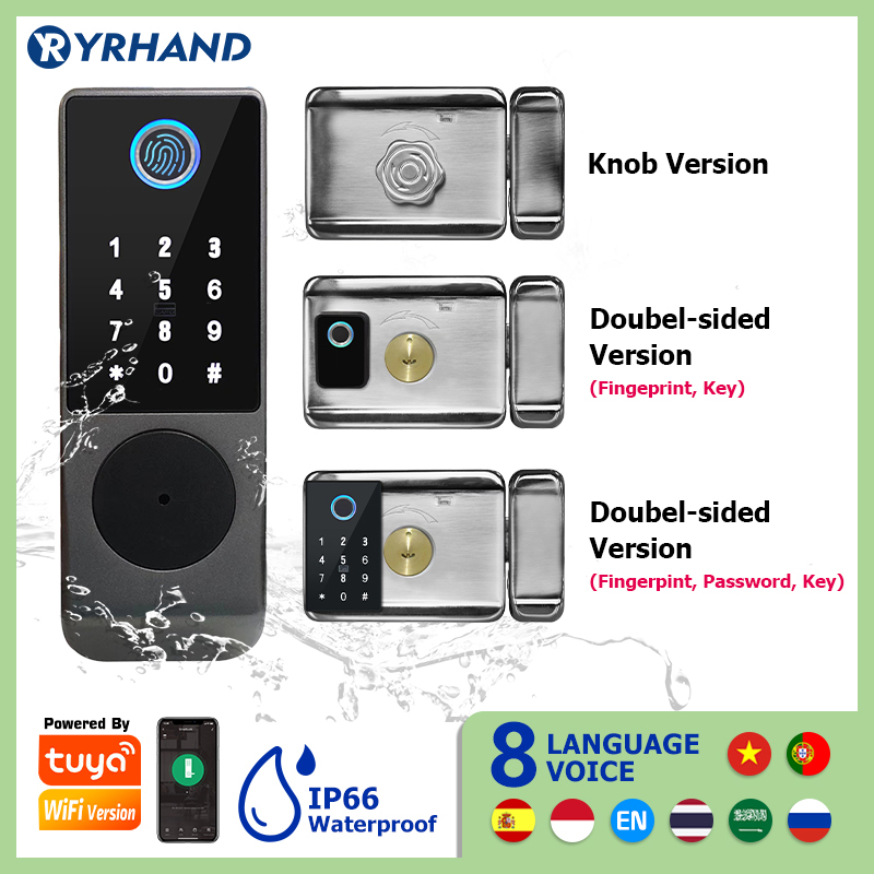 Home Security Key - Tuya Smart lock Waterproof Wifi Double
