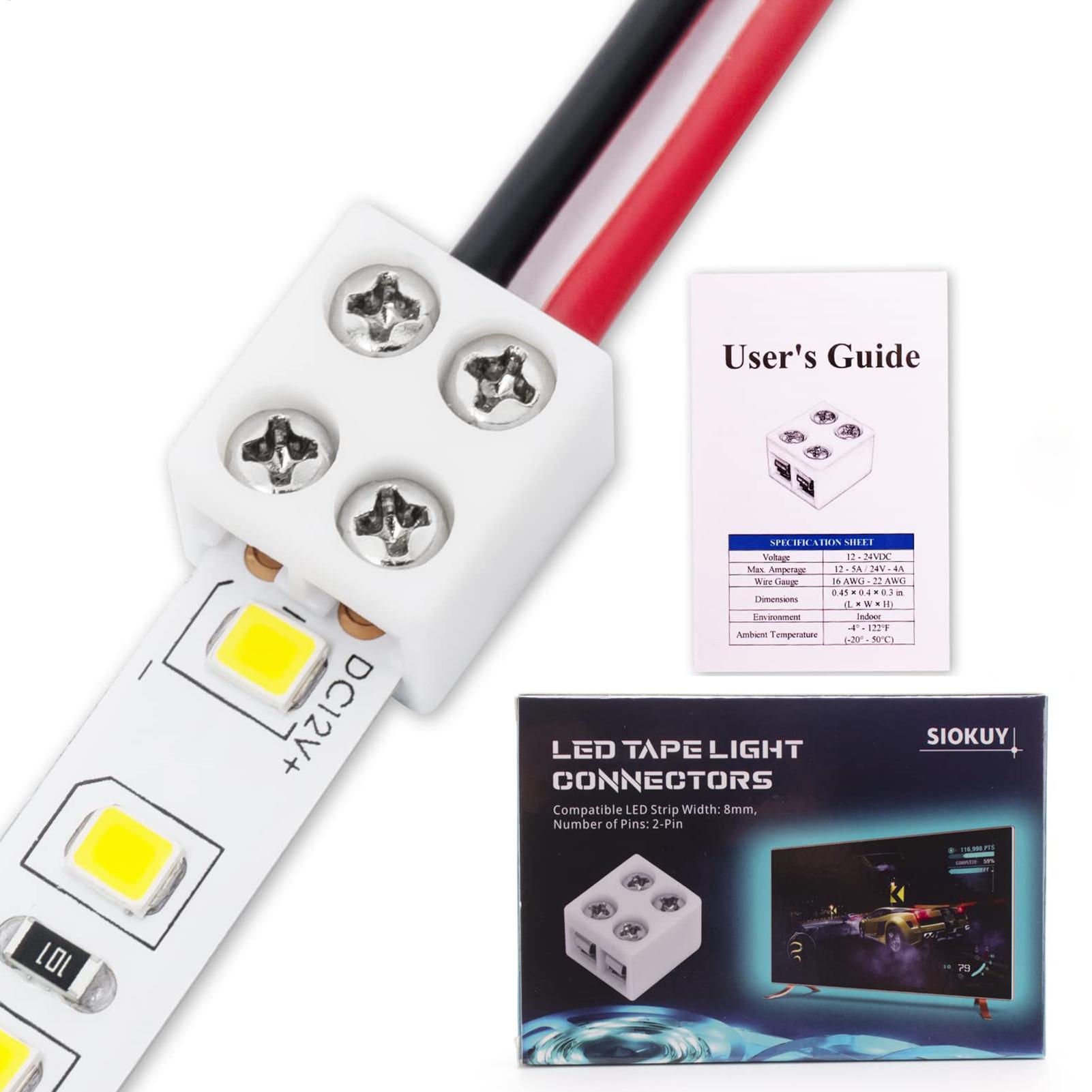 LED strip connectors 8mm solde - Home Security Providers recension och pris