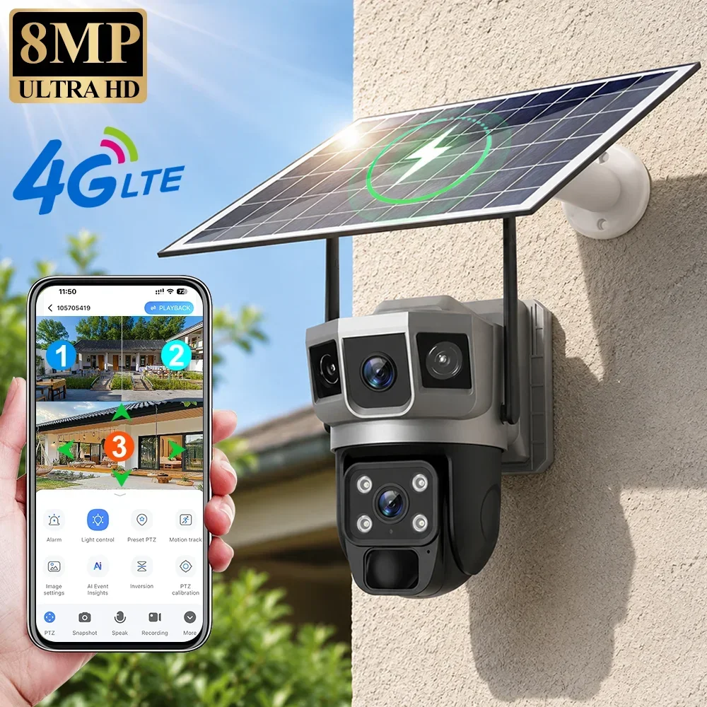 V380 4K 3 Screens 4G Camera So - Home Security Tips recension och pris