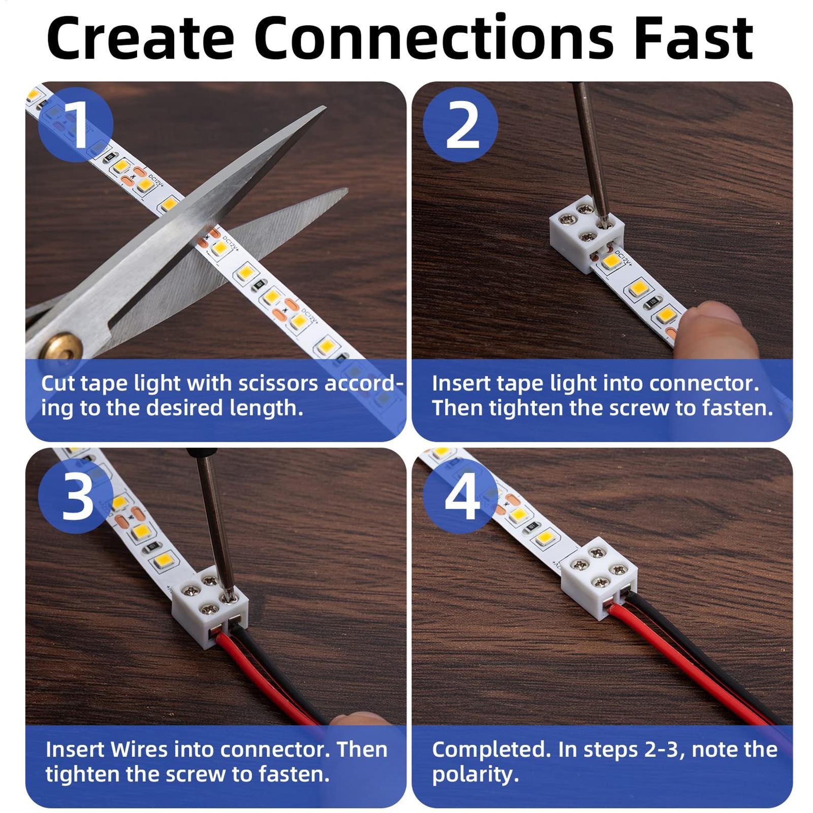 LED strip connectors 8mm solde - Home Security Providers recension och pris