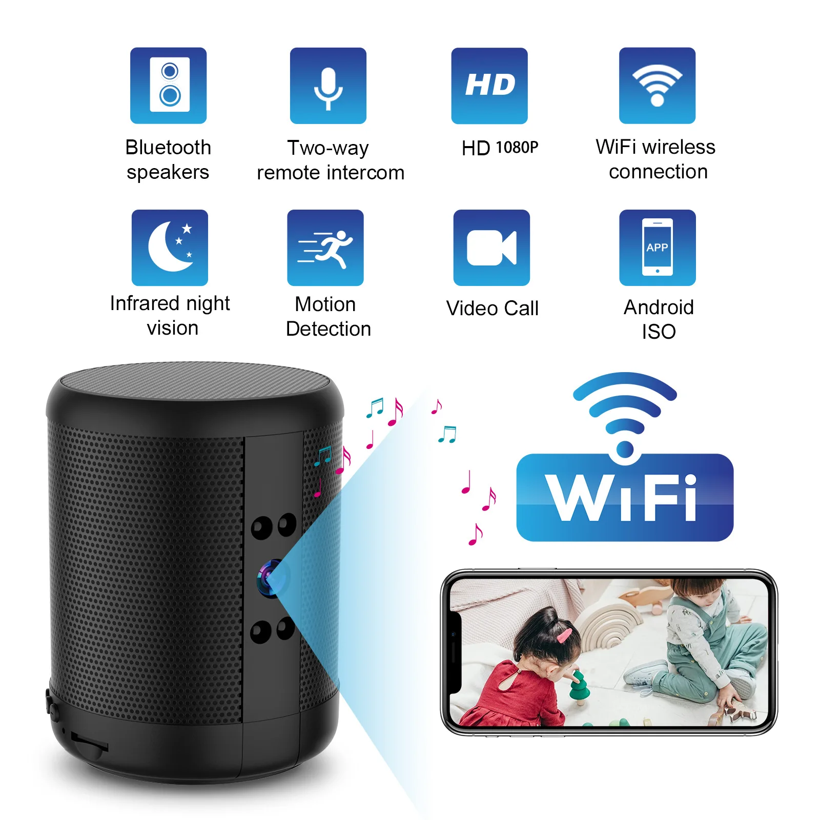 WiFi Security Camera Speaker V - Home Security Robot recension och pris