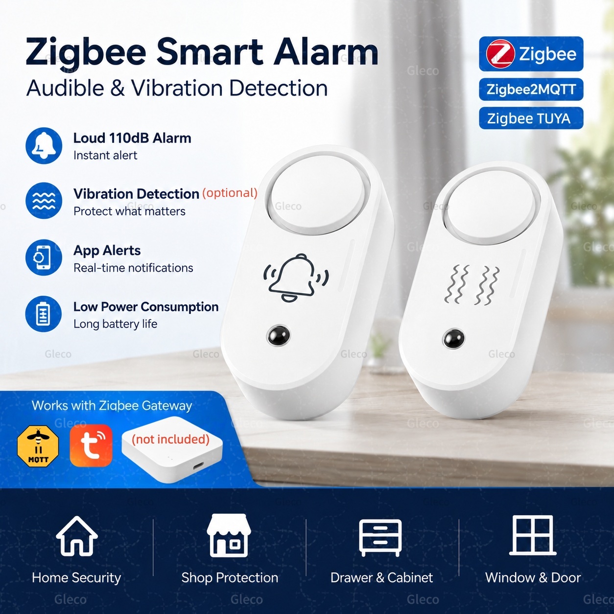 Zigbee Siren Alarm 110dB Vibra - Home Security Options recension och pris