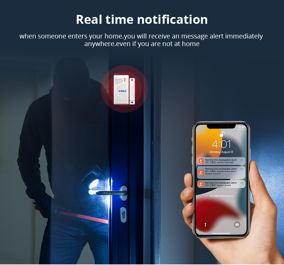 KERUI Tuya WIFI Loudly Speaker - Home Security No Wifi recension och pris