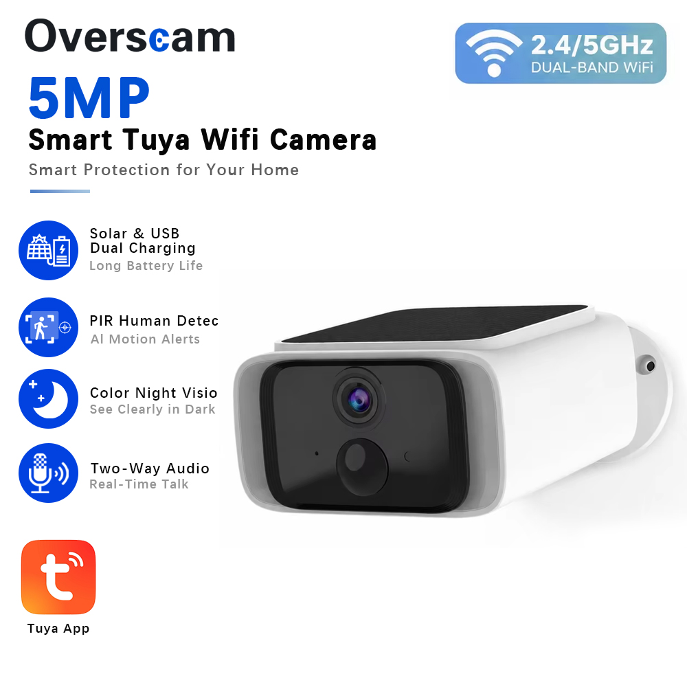 Tuya 5MP Solar Security Camera - Home Security No Wifi recension och pris