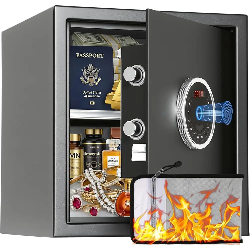 1.5 Auto-Open Biometric Safe w - Home Security Keypad recension och pris