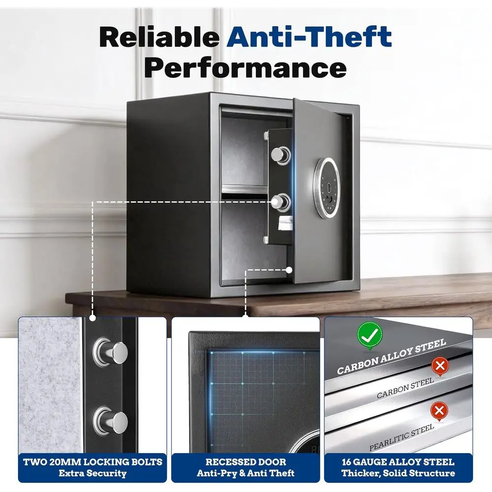 1.5 Auto-Open Biometric Safe w - Home Security Keypad recension och pris